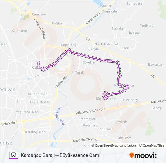 ESENCE - KARAAĞAÇ GARAJI Bus Line Map