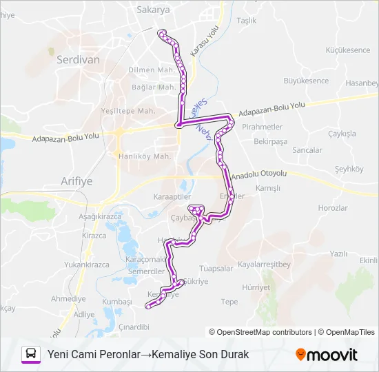 KEMALIYE - YENI CAMII Bus Line Map