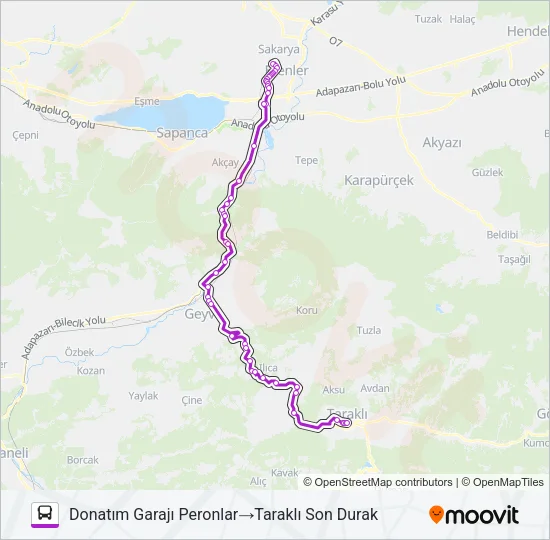 TARAKLI - DONATIM GARAJI Bus Line Map