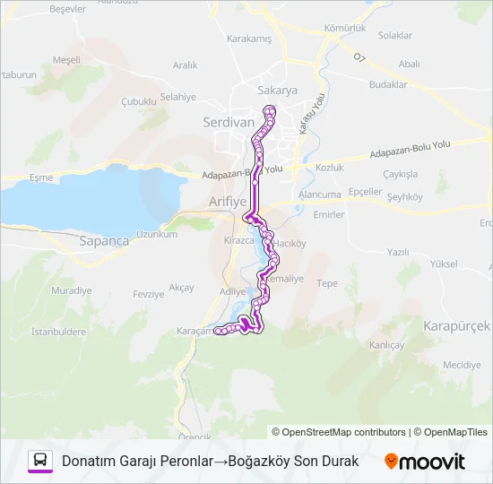 KIŞLAÇAY - DONATIM GARAJI Bus Line Map