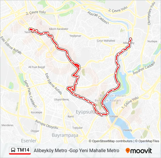 TM14 Bus Line Map