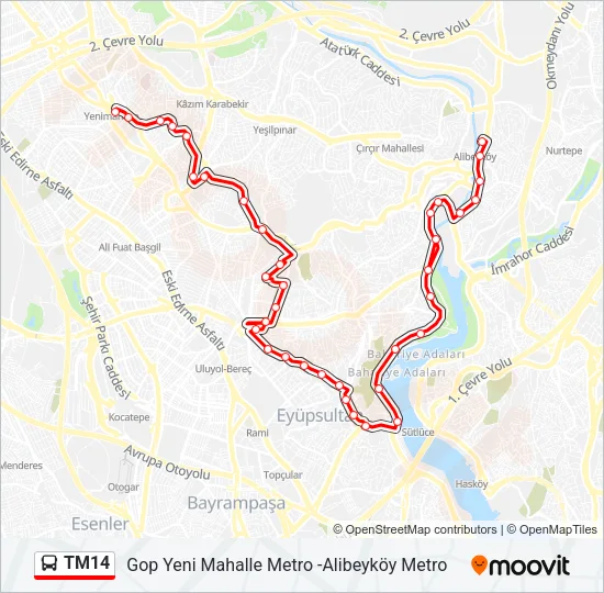 TM14 Bus Line Map