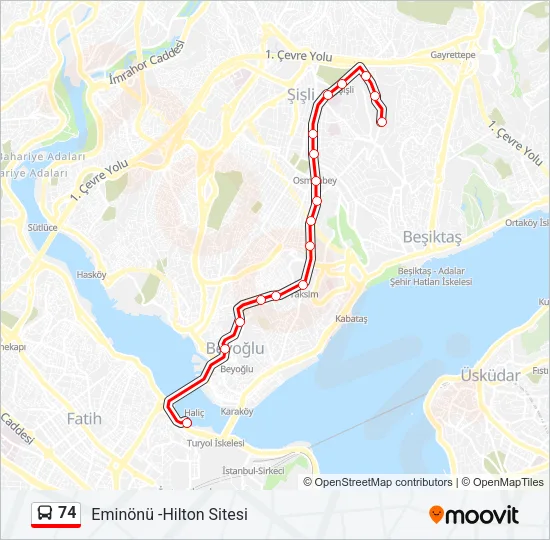 74 Bus Line Map