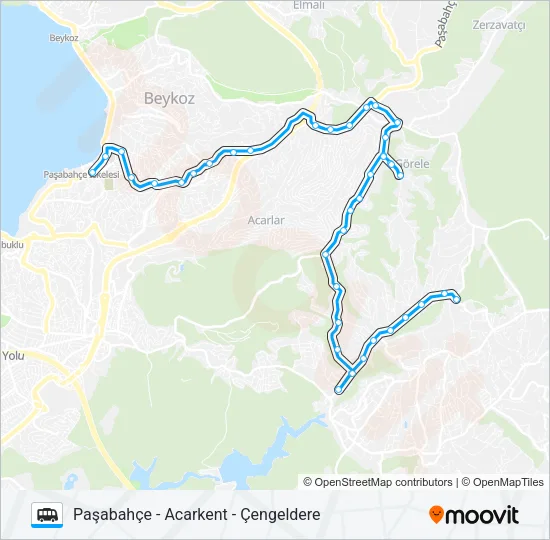 PAŞABAHÇE - ACARKENT - ÇENGELDERE Dolmus & Minibus Line Map
