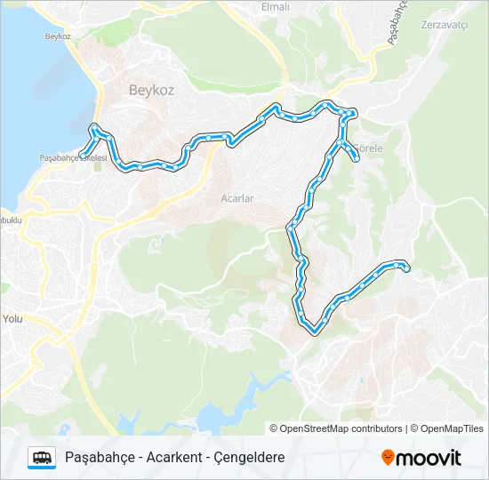 PAŞABAHÇE - ACARKENT - ÇENGELDERE Dolmus & Minibus Line Map