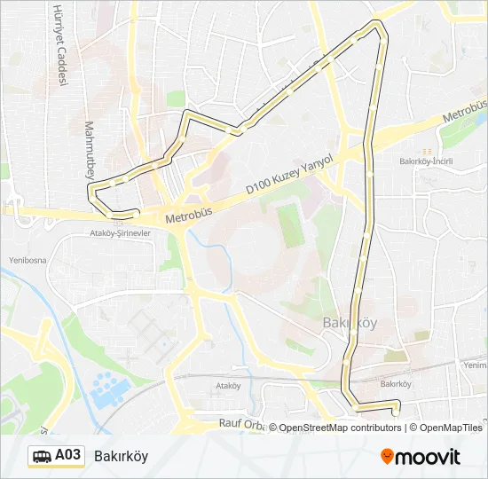 A03 Dolmus & Minibus Line Map