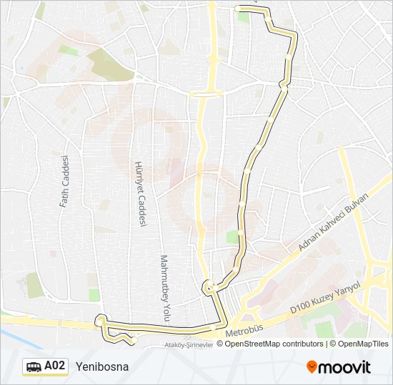 A02 Dolmus & Minibus Line Map
