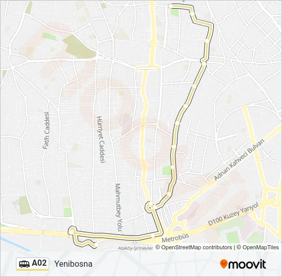 A02 Dolmus & Minibus Line Map
