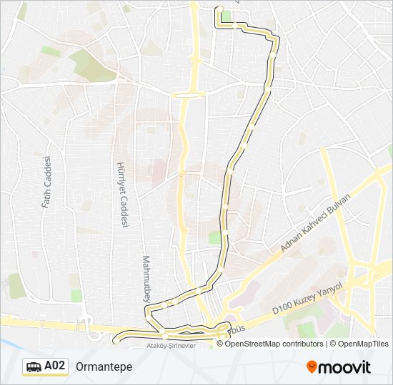 A02 Dolmus & Minibus Line Map
