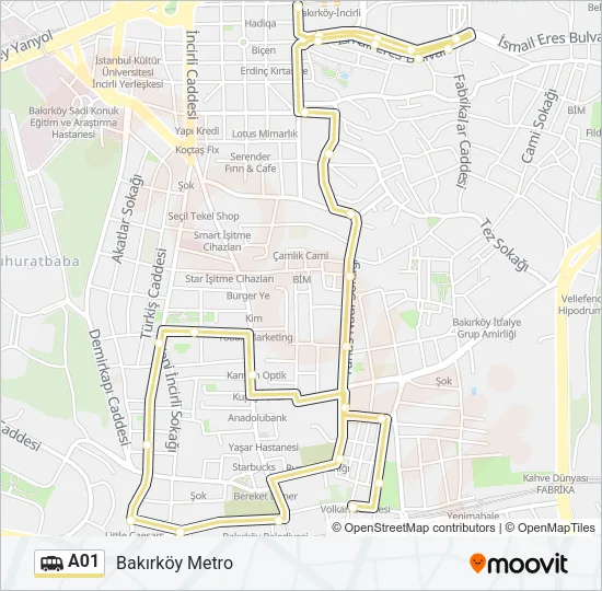 A01 Dolmus & Minibus Line Map