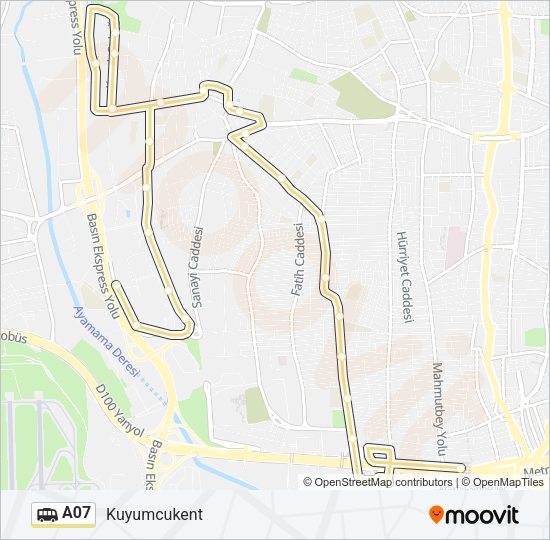 A07 Dolmus & Minibus Line Map
