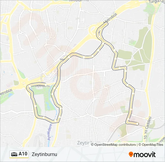 A10 Dolmus & Minibus Line Map