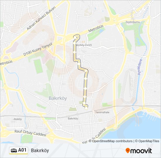 A01 Dolmus & Minibus Line Map