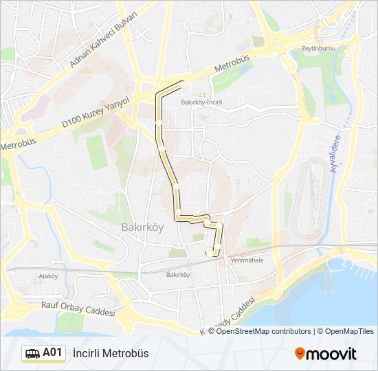 A01 Dolmus & Minibus Line Map