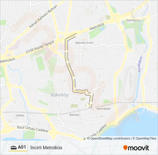 A01 Dolmus & Minibus Line Map