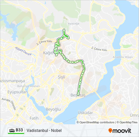 B33 Dolmus & Minibus Line Map