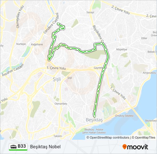B33 Dolmus & Minibus Line Map