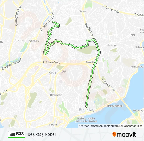 B33 Dolmus & Minibus Line Map