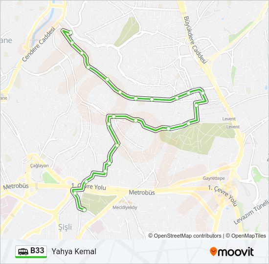 B33 Dolmus & Minibus Line Map