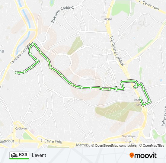 B33 Dolmus & Minibus Line Map