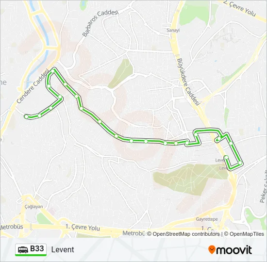 B33 Dolmus & Minibus Line Map