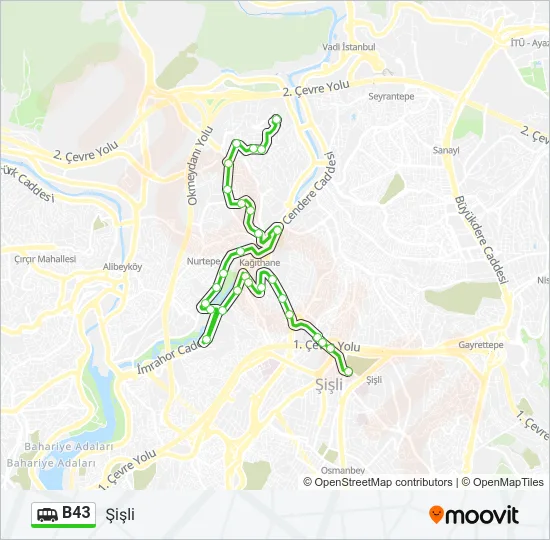 B43 Dolmus & Minibus Line Map
