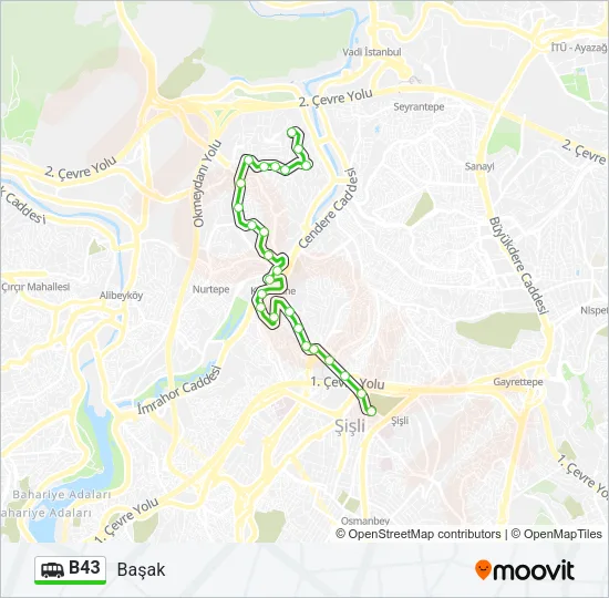 B43 Dolmus & Minibus Line Map