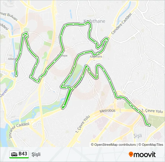 B43 Dolmus & Minibus Line Map