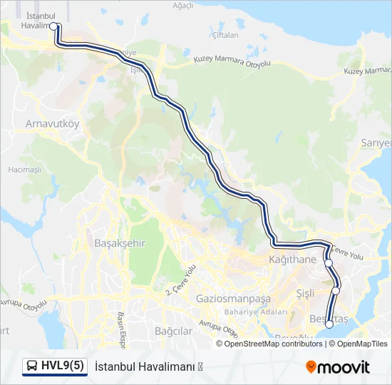 HVL9(5) Bus Line Map