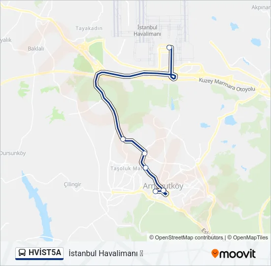 HVİST5A Bus Line Map