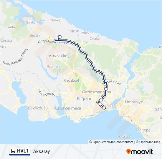 HVL1 Bus Line Map