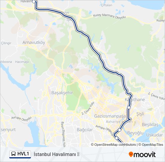 HVL1 Bus Line Map