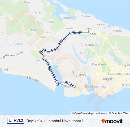 HVL2 Bus Line Map