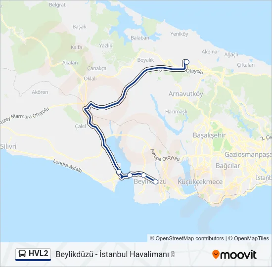 HVL2 Bus Line Map