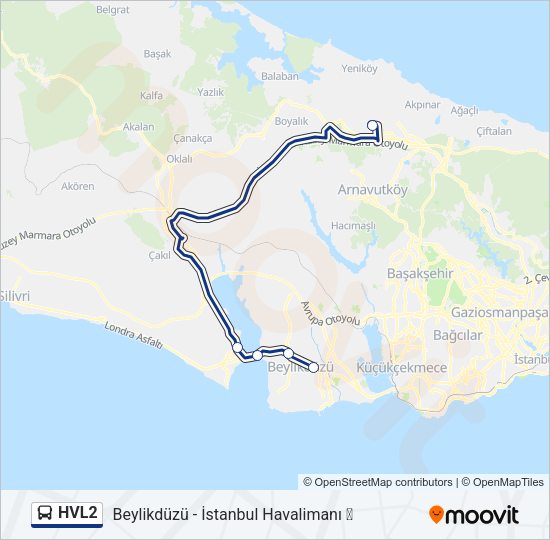 HVL2 Bus Line Map
