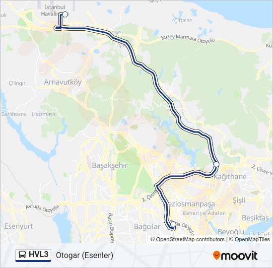 HVL3 Bus Line Map