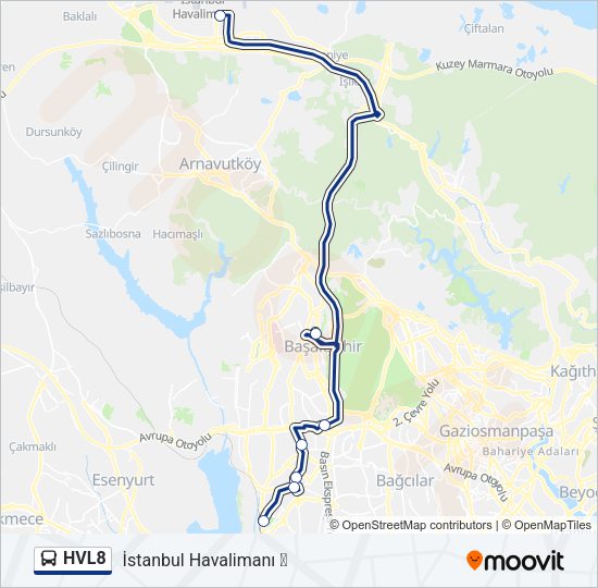 HVL8 Bus Line Map