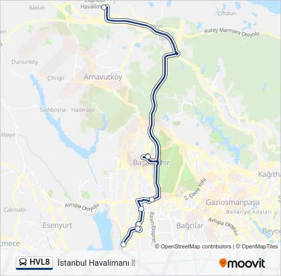 HVL8 Bus Line Map