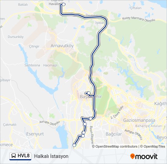 HVL8 Bus Line Map
