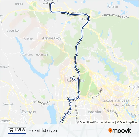 HVL8 Bus Line Map