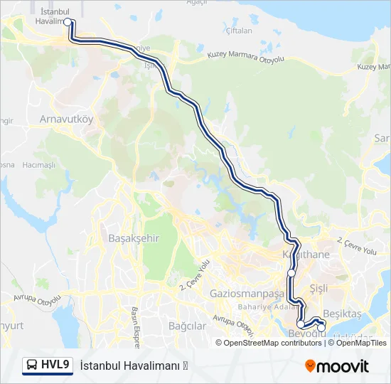 HVL9 Bus Line Map