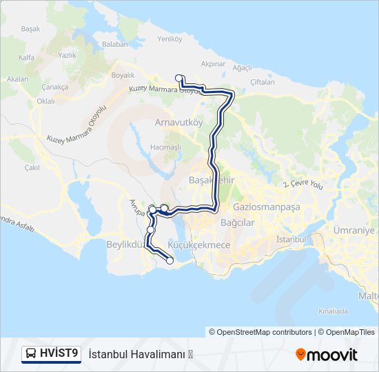 HVİST9 Bus Line Map