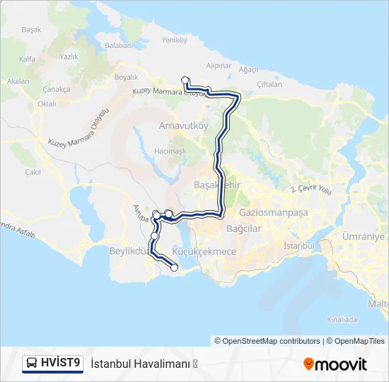 HVİST9 Bus Line Map