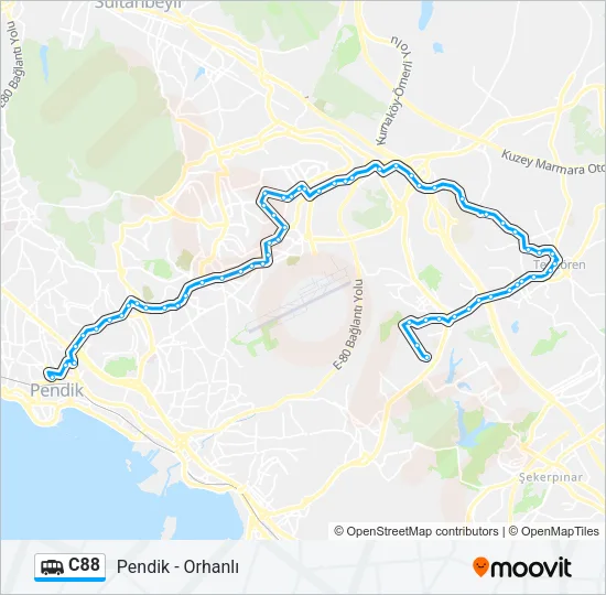 C88 Dolmus & Minibus Line Map