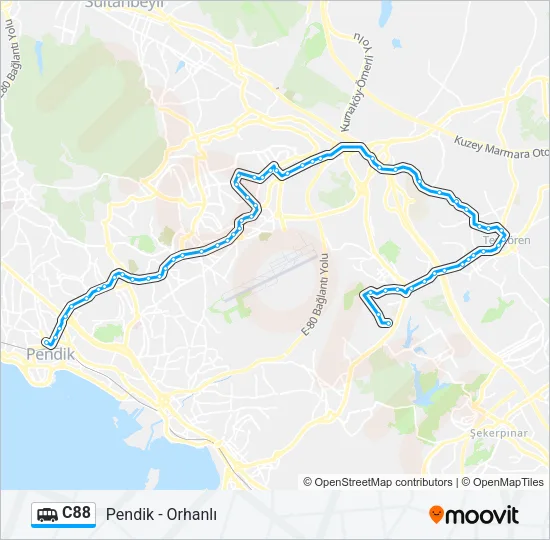C88 Dolmus & Minibus Line Map