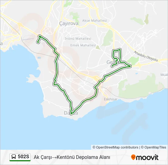 502S Bus Line Map