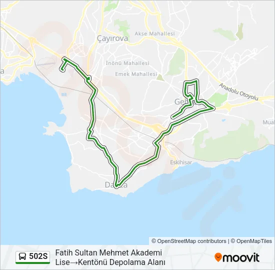 502S Bus Line Map