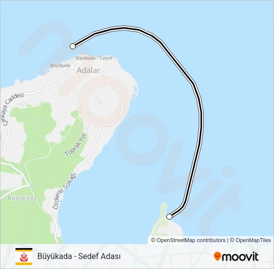 BÜYÜKADA - SEDEF ADASI Ferry Line Map