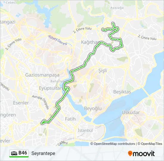 B46 Dolmus & Minibus Line Map