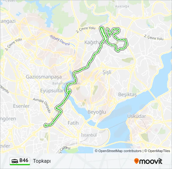 B46 Dolmus & Minibus Line Map